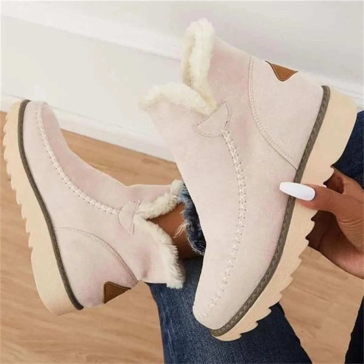 2023 New Women Winter Non-Slip Waterproof Snow Plush Ankle Boots Snow Boots Women Black Winter White Booties for Women Outdoor Boots Women Warm Botas Termicas Para Mujer Frio