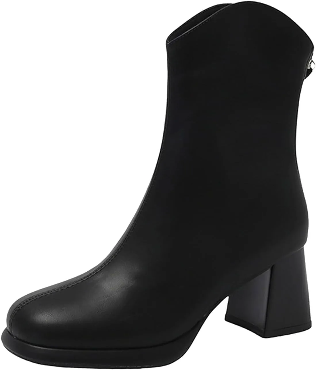 Ankle Boots for Women Comfy Mid Calf Boots for Women Back Zipper Plus Size Chunky Boots Temperament Fashion Boots
