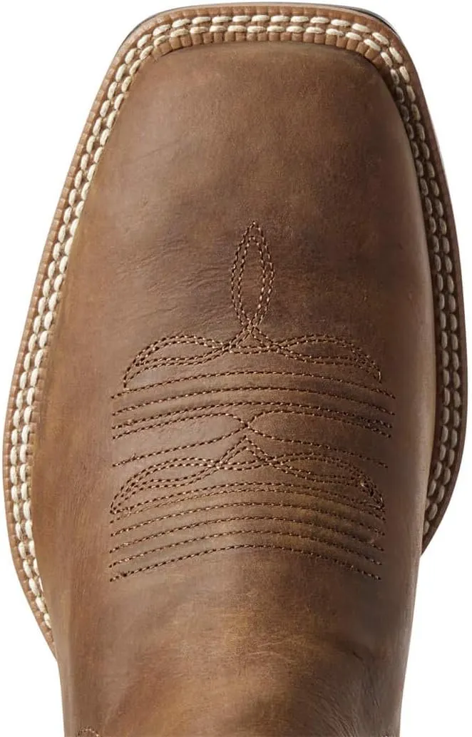 Ariat Mens Booker Ultra Embroidered Square Toe Chelsea Casual Boots Ankle - Beige