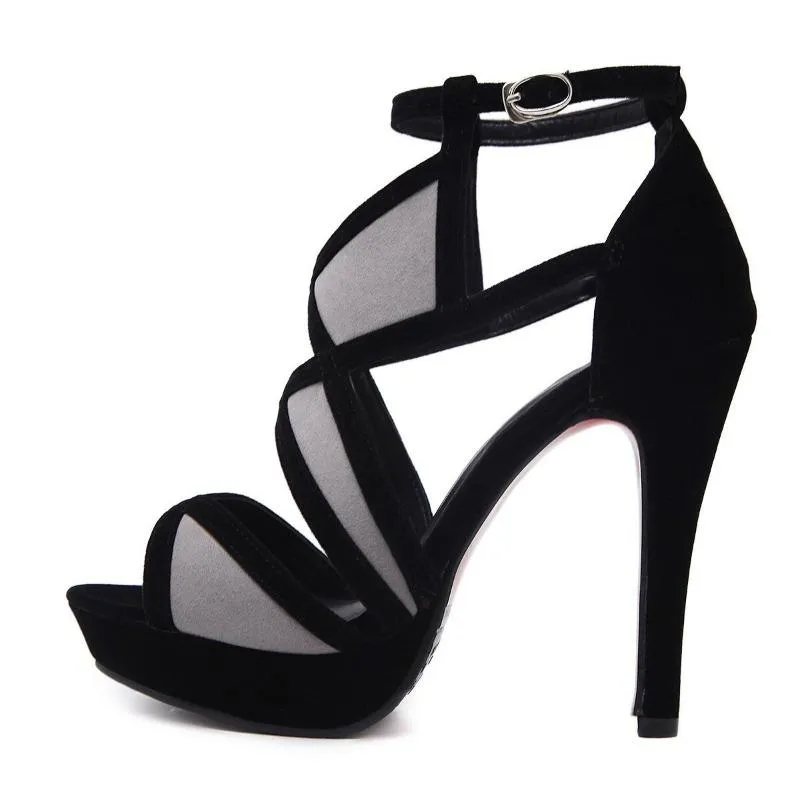 Art Deco Open-Toe Stiletto Heel Sandal