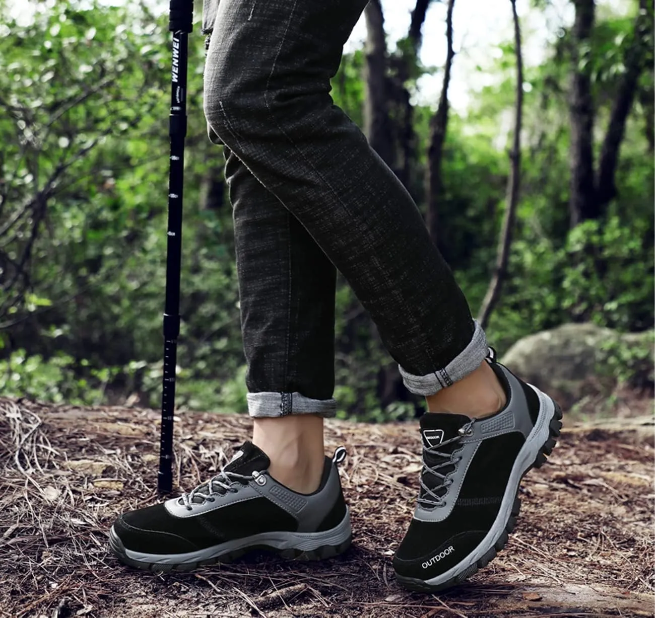 Asifn Mens Outdoor Hiking Trekking Shoes Lightweight Running Non-Slip Breathable Sneakers