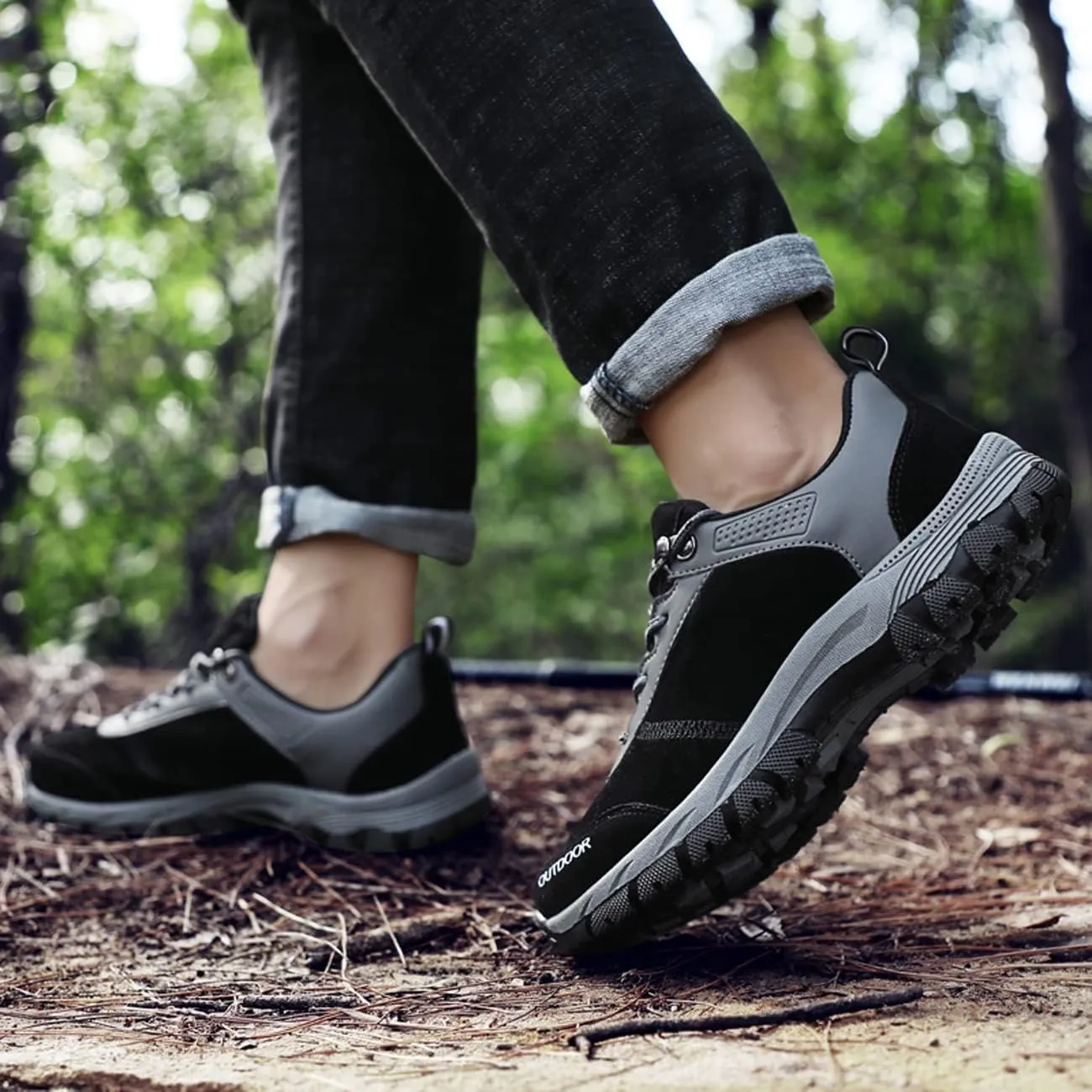 Asifn Mens Outdoor Hiking Trekking Shoes Lightweight Running Non-Slip Breathable Sneakers