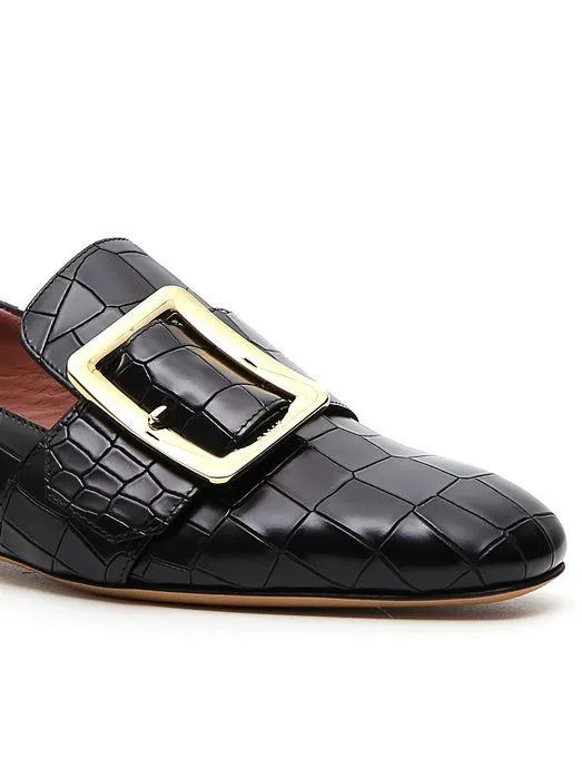 Bally Croc Embossed Loafers