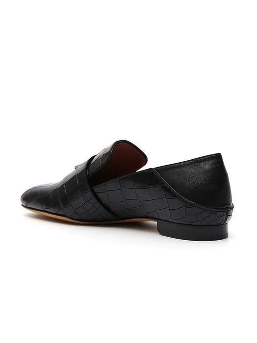 Bally Croc Embossed Loafers