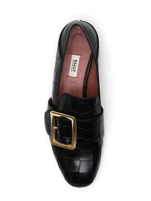 Bally Croc Embossed Loafers