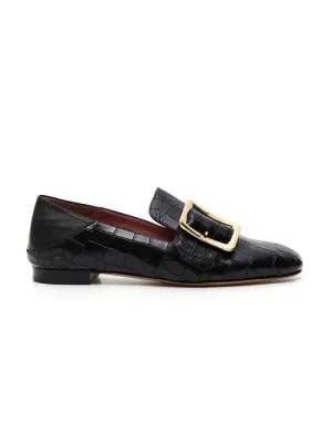 Bally Croc Embossed Loafers