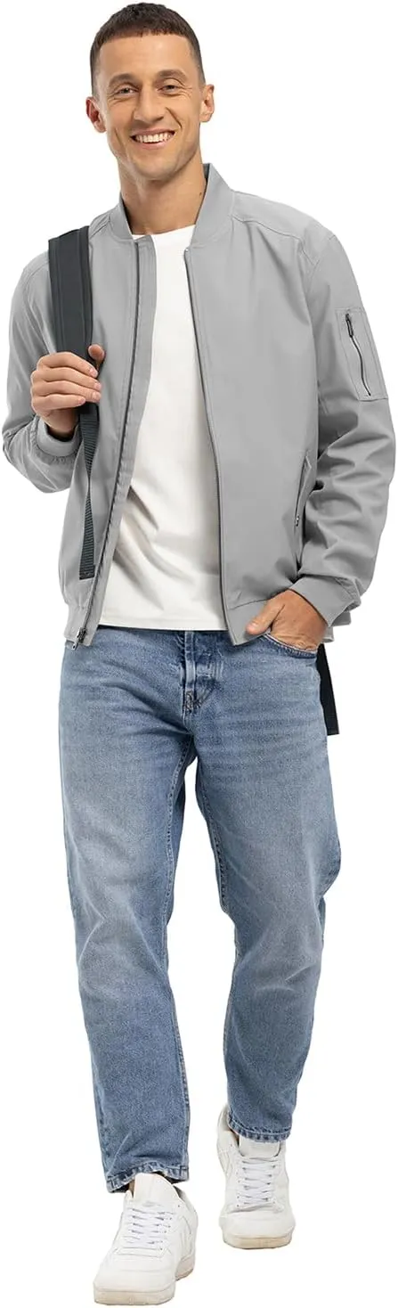 BGOWATU Men's Bomber Jacket Lightweight Windbreaker Jacket for Men Casual Fall Coat