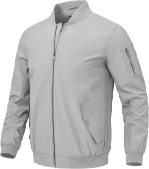 BGOWATU Men's Bomber Jacket Lightweight Windbreaker Jacket for Men Casual Fall Coat