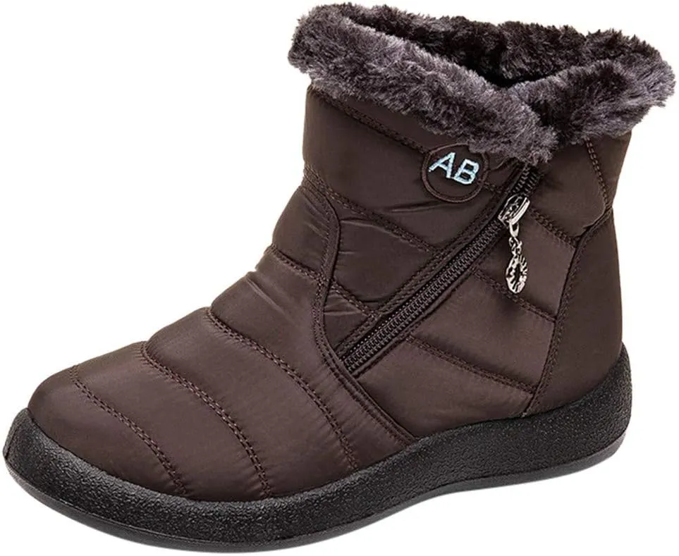 Black Winter Boots for Women Short Non Slip Winter Boots for Women Waterproof Snow Boots Winter Waterproof Slip Resistant Waterproof Work Boots for Women Winter Dress Boot for Women 2023
