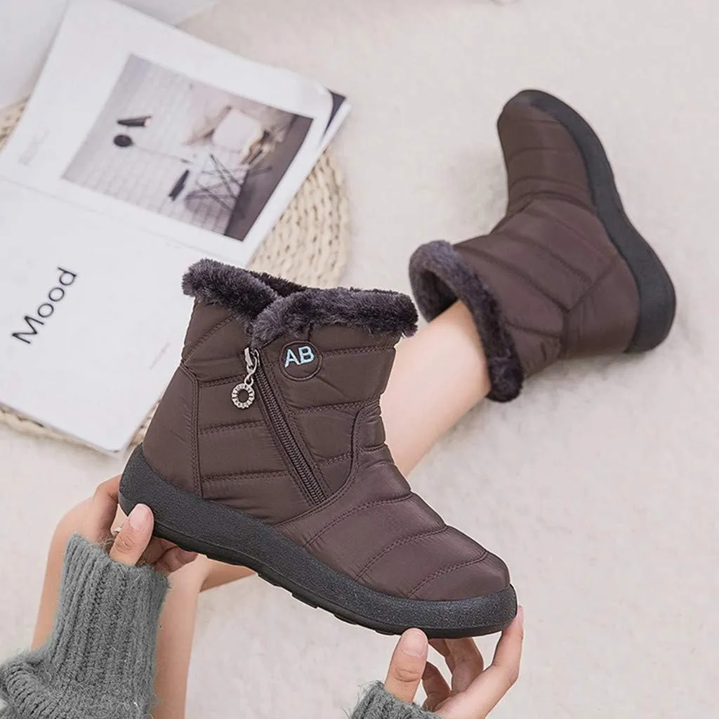 Black Winter Boots for Women Short Non Slip Winter Boots for Women Waterproof Snow Boots Winter Waterproof Slip Resistant Waterproof Work Boots for Women Winter Dress Boot for Women 2023