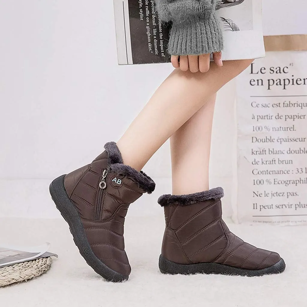 Black Winter Boots for Women Short Non Slip Winter Boots for Women Waterproof Snow Boots Winter Waterproof Slip Resistant Waterproof Work Boots for Women Winter Dress Boot for Women 2023