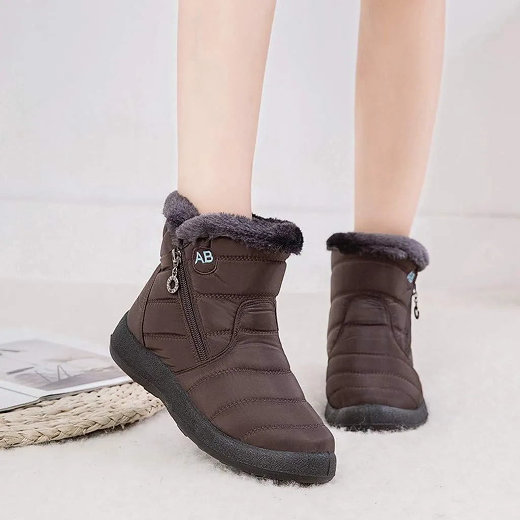 Black Winter Boots for Women Short Non Slip Winter Boots for Women Waterproof Snow Boots Winter Waterproof Slip Resistant Waterproof Work Boots for Women Winter Dress Boot for Women 2023