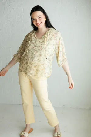 Blouse Raglan Pastel Flower Print