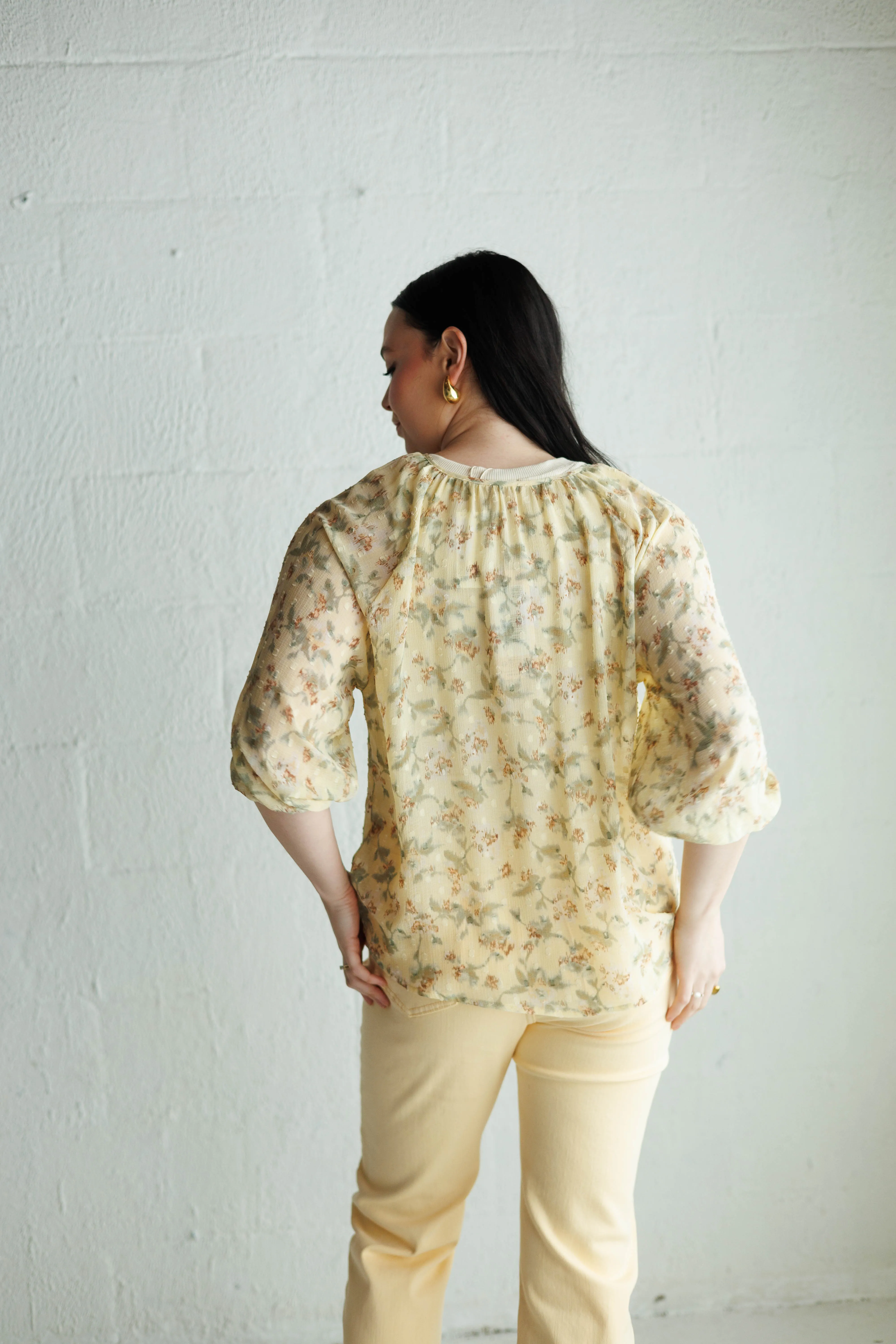 Blouse Raglan Pastel Flower Print