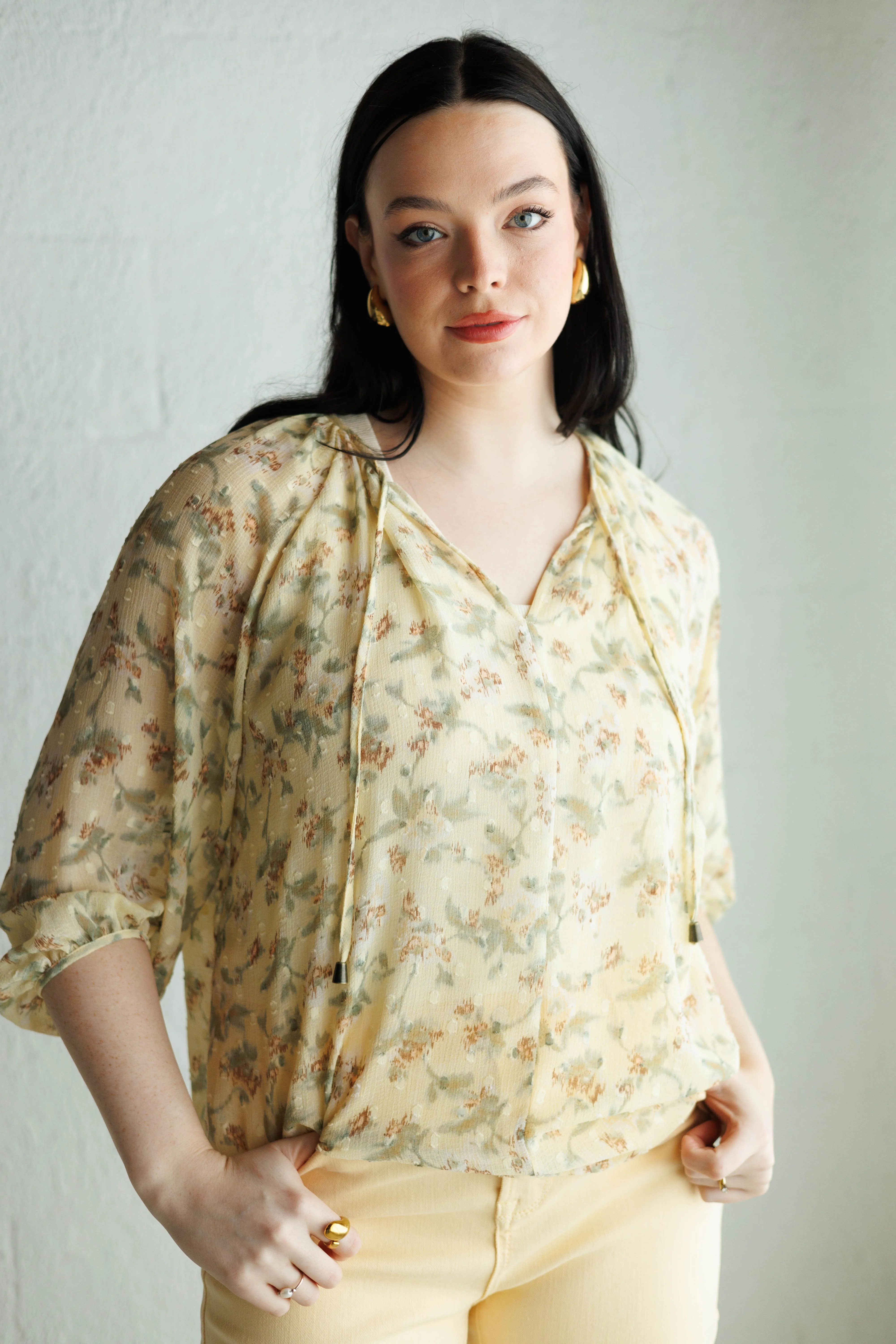 Blouse Raglan Pastel Flower Print