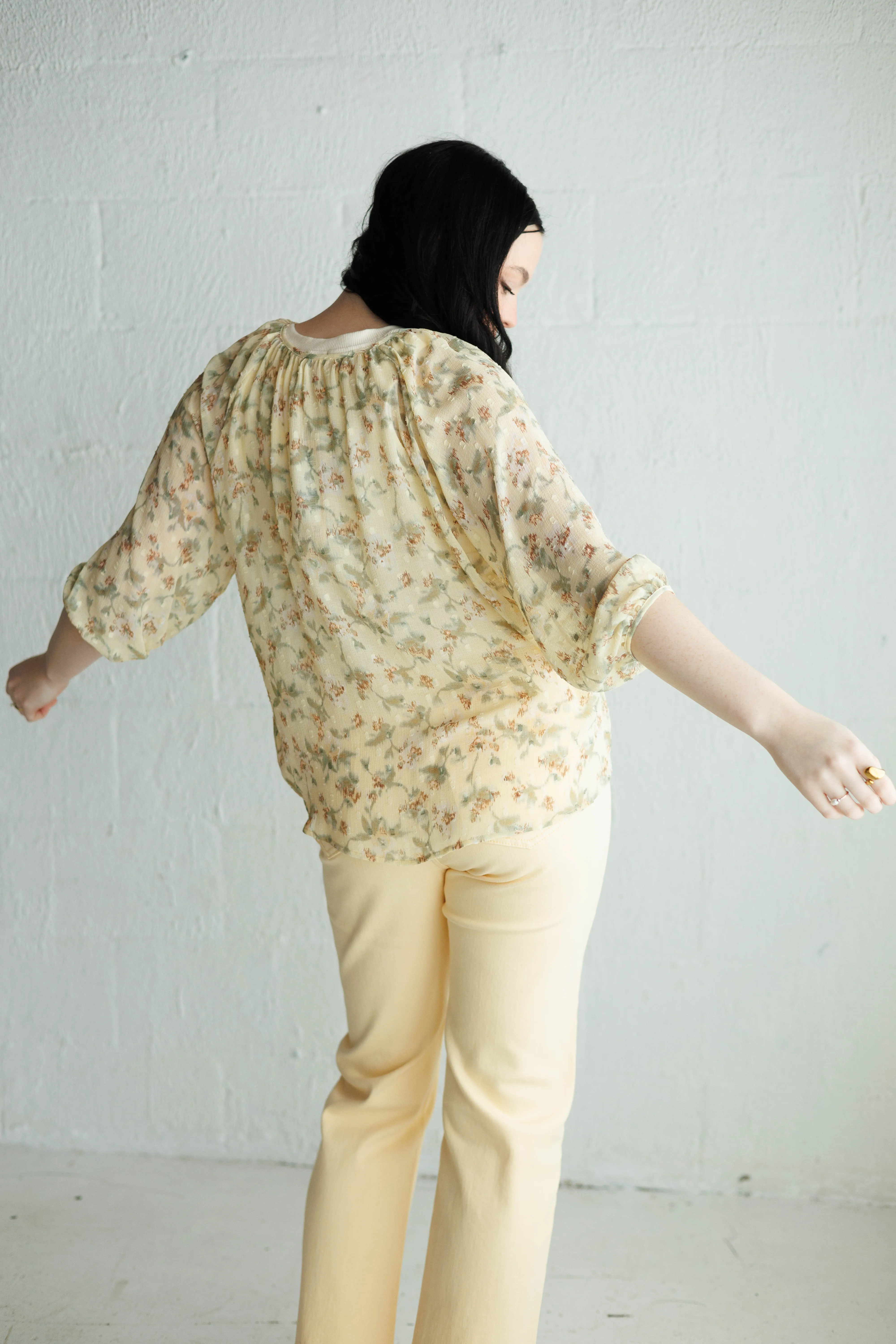 Blouse Raglan Pastel Flower Print