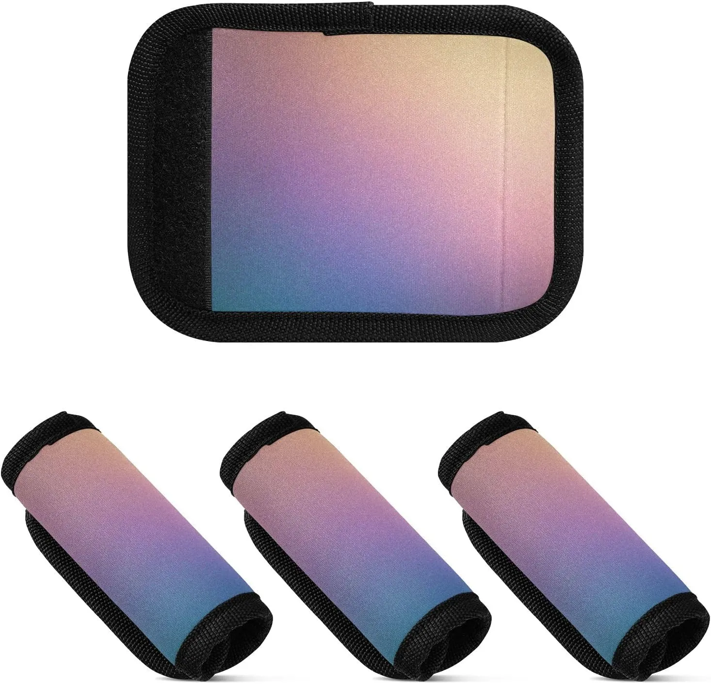 Blue Pink Lilac Yellow Gradient Luggage Handle Wrap 2 Pack, Handle Grip Luggage Identifier Handle Covers for Suitcase, Carry On, Backpacks