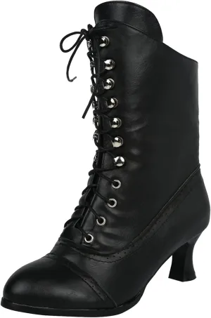 Boots for Women Retro PU Leather Lace Up Warm Womens Boots Non-slip Waterproof Short Heels Winter Boots for Women
