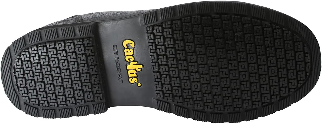 CACTUS Mens 4 Mark II-Tested Slip-Resistant Tumbled Full Grain Leather Slip Resistant Rubber Outsole Restaurant Kitchen Work Shoe Non Slip