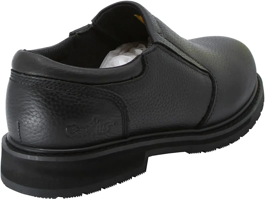 CACTUS Mens 4 Mark II-Tested Slip-Resistant Tumbled Full Grain Leather Slip Resistant Rubber Outsole Restaurant Kitchen Work Shoe Non Slip