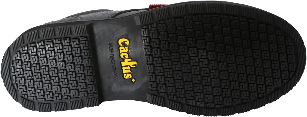 CACTUS Mens 4 Mark II-Tested Slip-Resistant Tumbled Full Grain Leather Slip Resistant Rubber Outsole Restaurant Kitchen Work Shoe Non Slip