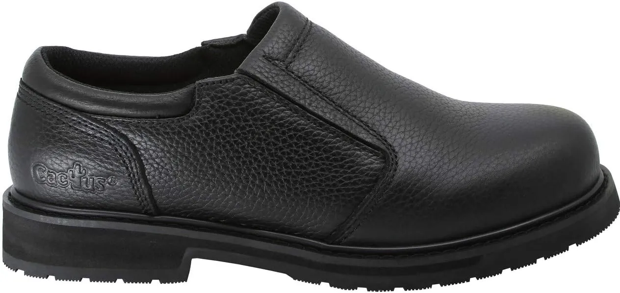 CACTUS Mens 4 Mark II-Tested Slip-Resistant Tumbled Full Grain Leather Slip Resistant Rubber Outsole Restaurant Kitchen Work Shoe Non Slip