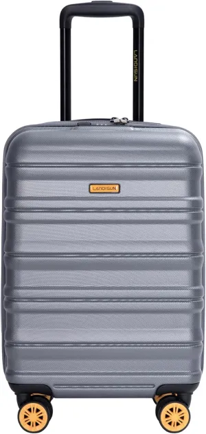 Carry On Luggage Airline 18.5" Hard Shell Suitcase with 360 Spinner Wheels, Dark Grey