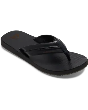 Carver Natural Flip Flops in Black & Brown