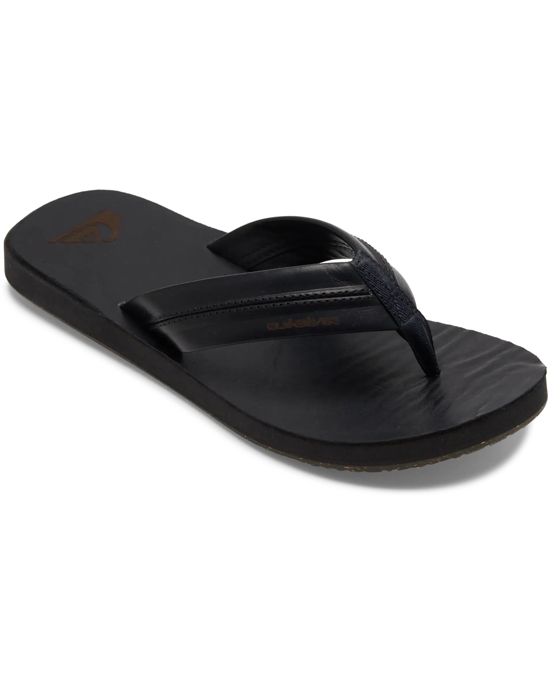 Carver Natural Flip Flops in Black & Brown