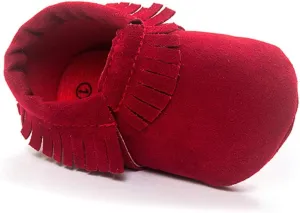 CENCIRILY Infant Baby Fringe Moccasin Slipper Boys Girls Tassel Suede Leather Toddler Sneakers Soft Sole First Walking Loafers Crib Shoes