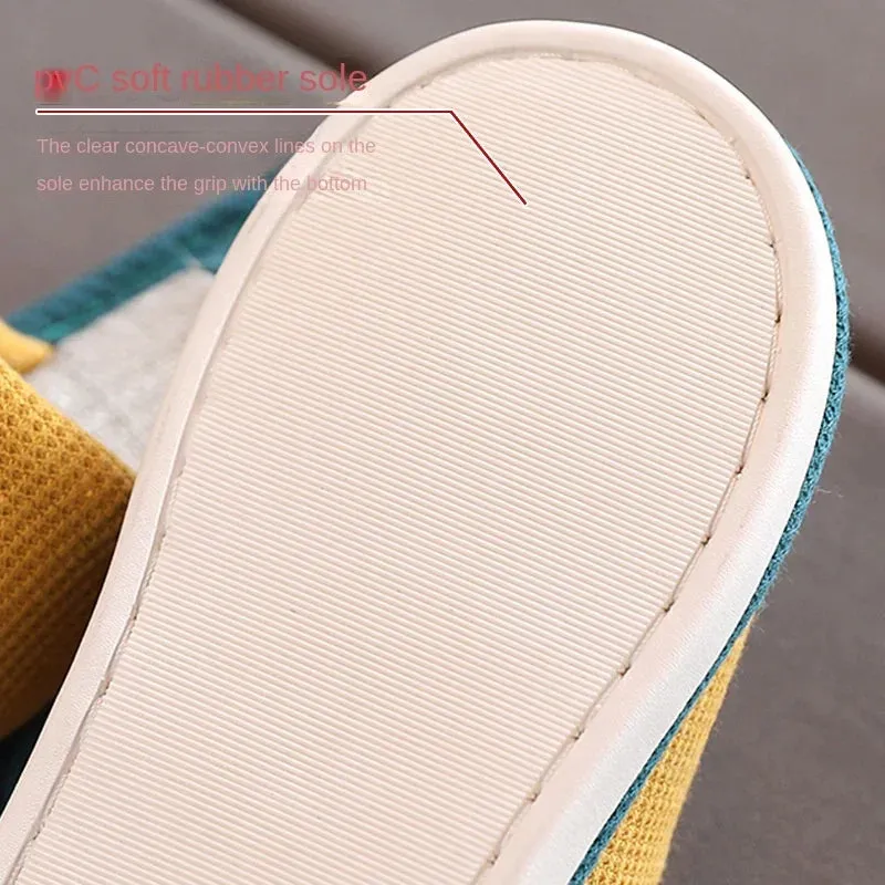 Children's Flats Linen Slippers Autumn Spring Cartoon Dragon Soft Sole Flip Flops For Boys And Girls Kid's Homewear Shoes H42
