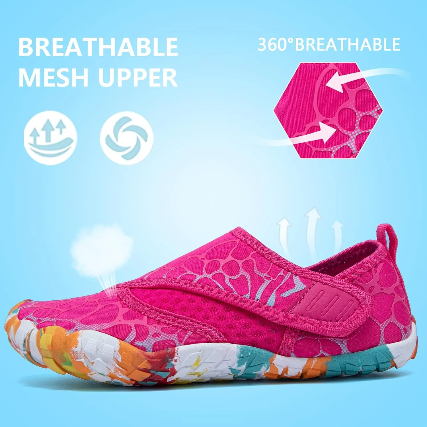 CIOR Kids Boys & Girls Water Shoes Sports Aqua Athletic Sneakers Lightweight Sport Fast Dry Shoes(Toddler/Little Kid/Big Kid)
