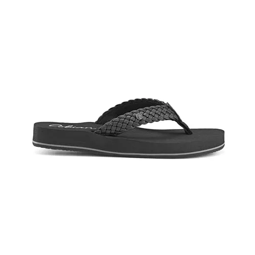 Cobian Women's Braided Bounce Flip Flops - Black BRB10-001