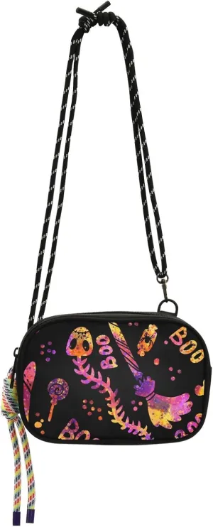 Crossbody Bag Witch Hat and Monsters Cell Phone Purse Wallet with Credit Card Slots Multicolor Handbag with Adjustable Strap Fits Phone Keys And More