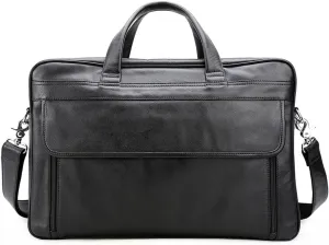 CSCDD Cowhide Briefcase Men's Business Commuter Handbag Leather Shoulder Crossbody Computer Business Bag