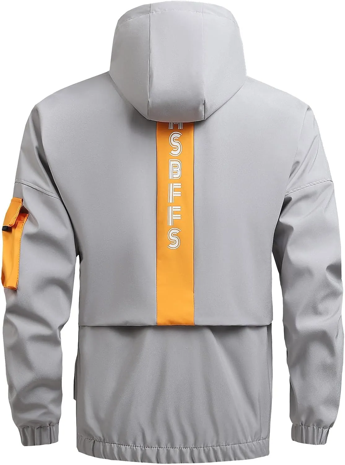 Cycling Rain Jackets for Men Outdoor Waterproof Running Bike Windbreaker Lightweight Packable Hooded Cargo Jacket