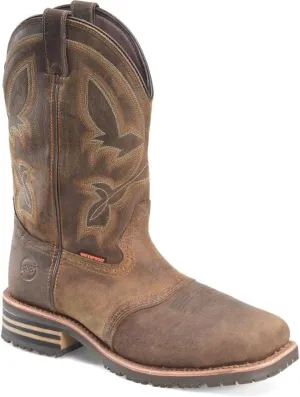 DOUBLE-H 11" Jeyden Waterproof Composite Toe Work Boots for Men - Wide Square Toe, with Oil- and Slip-Resistant I.C.E. Outsole, EH-Rated, Brown - 10 D