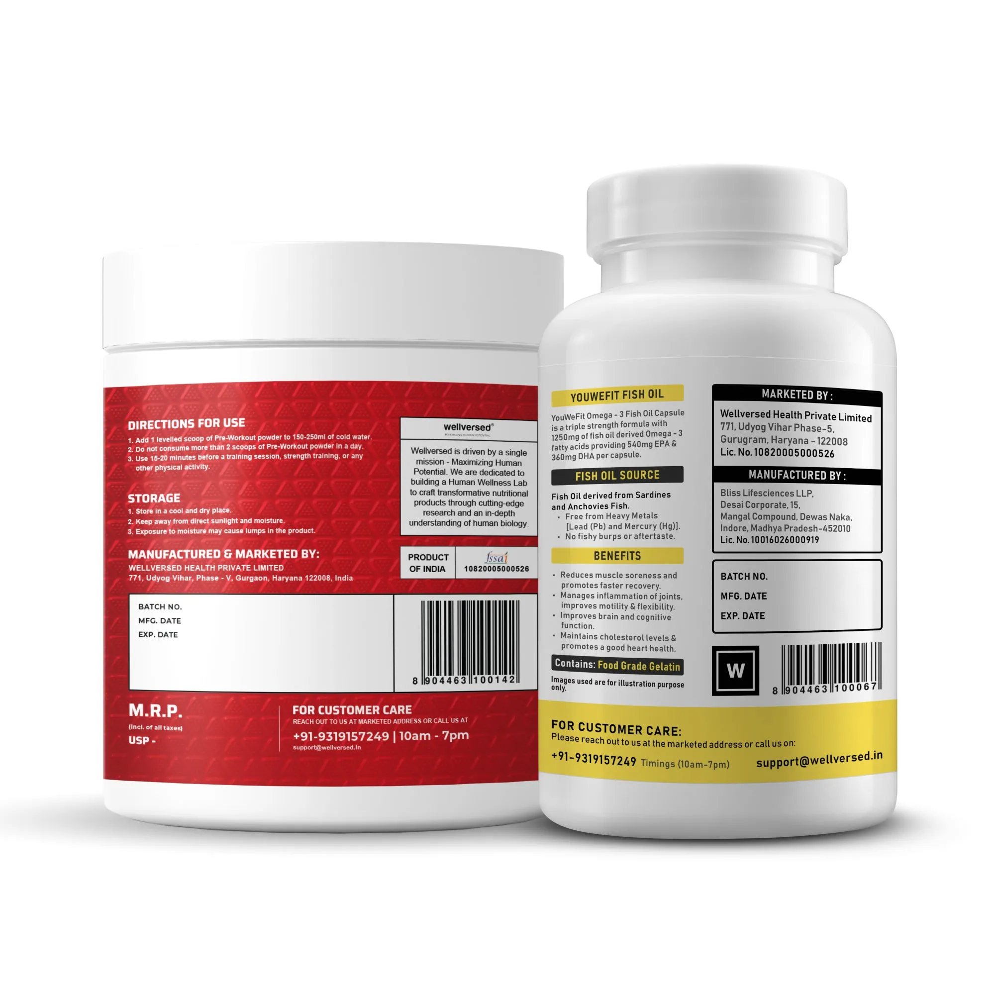 Dynamite Pre-workout (15 Servings, Fruit Blast)   YouWeFit Triple Strength Fish Oil (30 Capsules) | Power & Recovery | For Men & Women