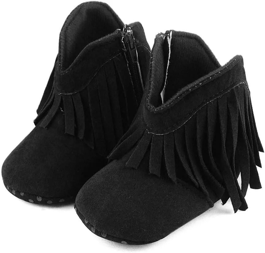 ESTAMICO Baby Girls' Cowboy Tassel Boots