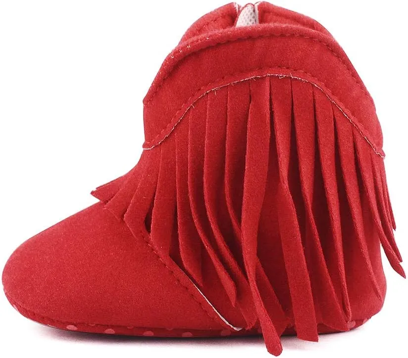 ESTAMICO Baby Girls' Cowboy Tassel Boots
