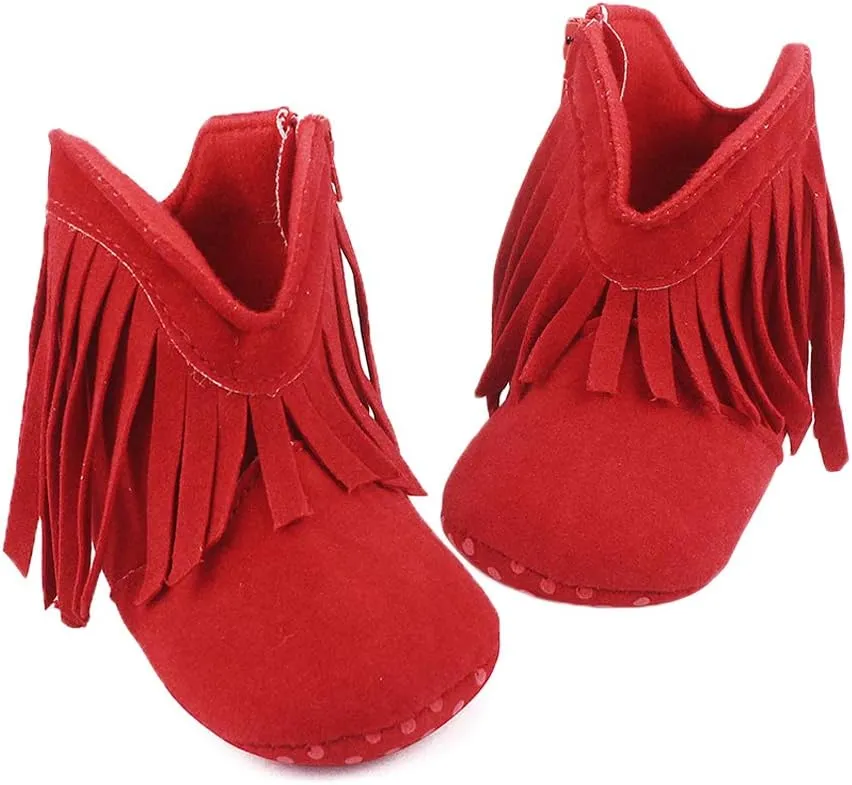 ESTAMICO Baby Girls' Cowboy Tassel Boots
