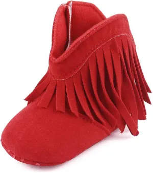 ESTAMICO Baby Girls' Cowboy Tassel Boots