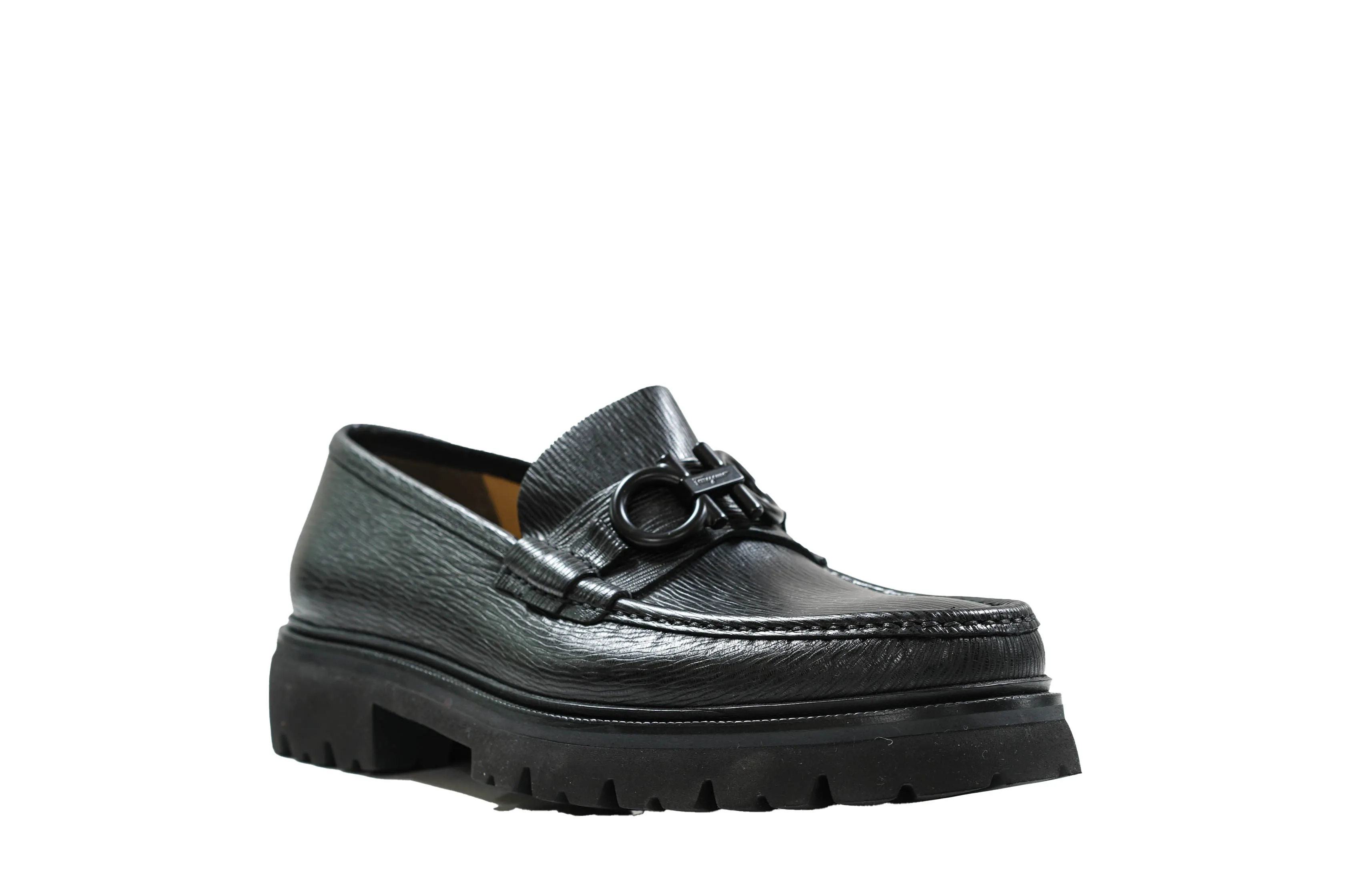 Ferragamo Men's Black Leather Loafer Bleecker 4 0749460 40% off