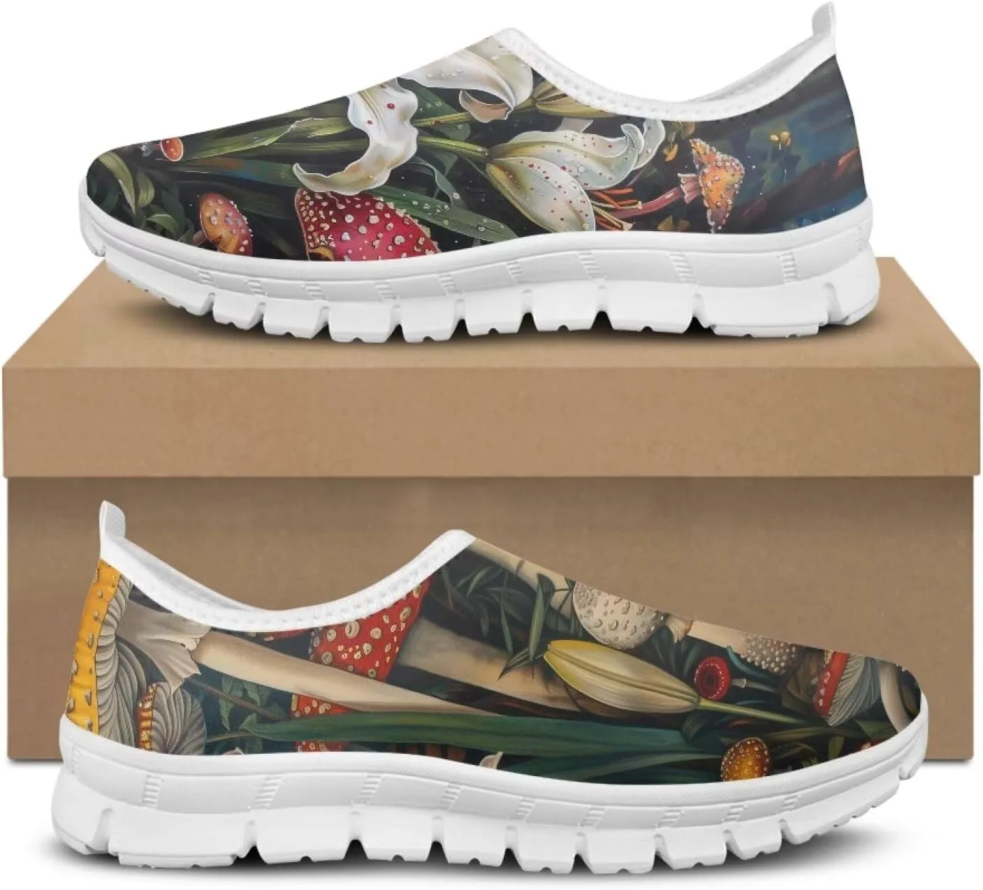 FOR U DESIGNS Shoes for Elderly Women Fall Prevention Comfortable Walking Shoes Non Slip Work Gym Running Shoes