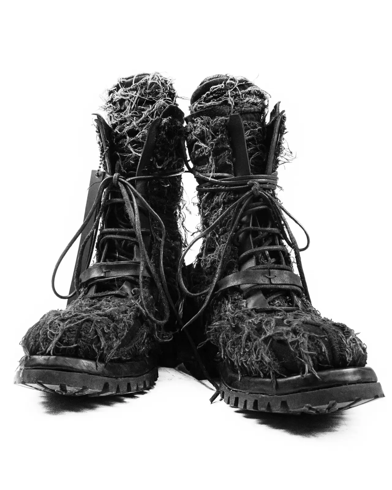 FRACTURE HAIRY COMBAT BOOTS
