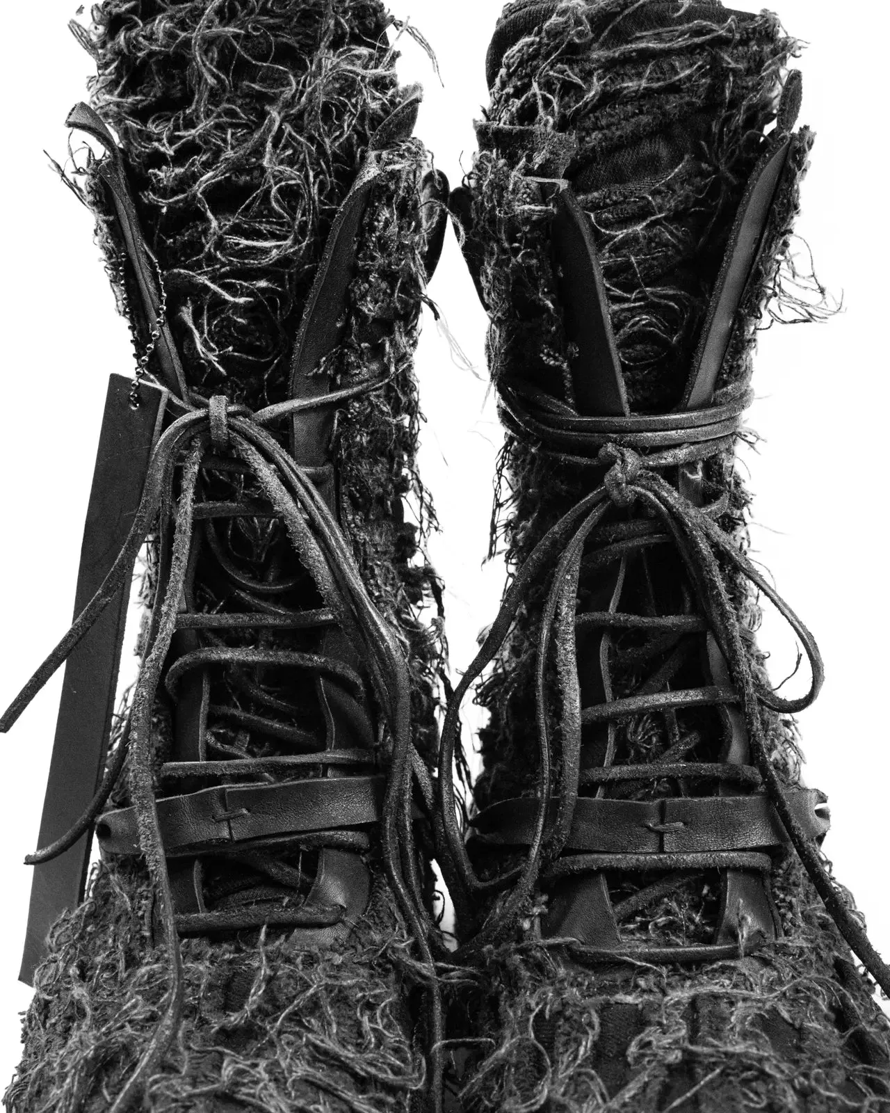 FRACTURE HAIRY COMBAT BOOTS
