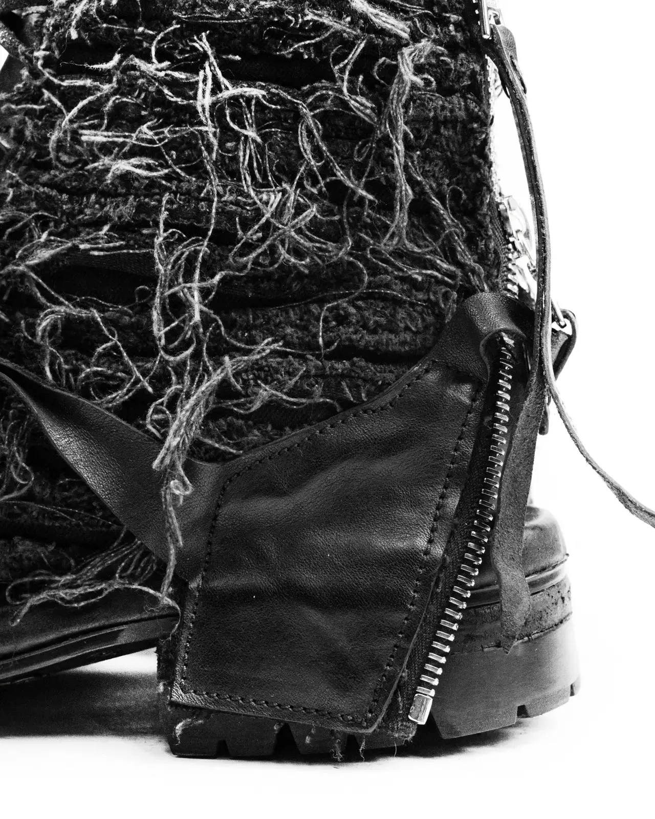 FRACTURE HAIRY COMBAT BOOTS