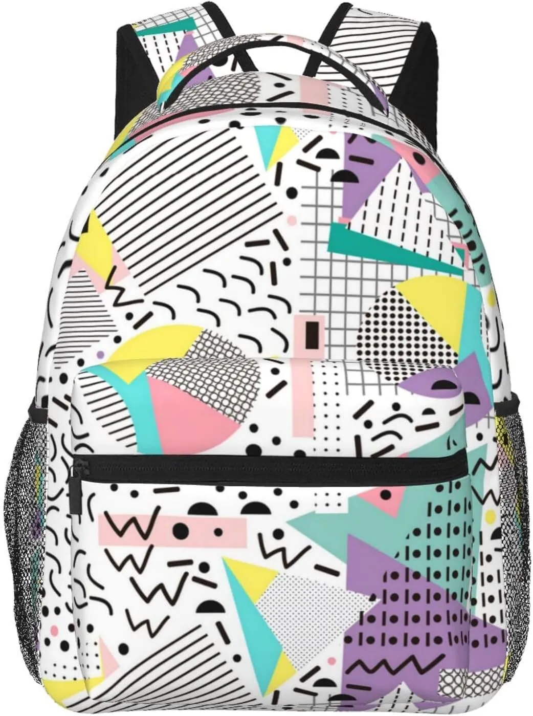Funny 80S 90S Pattern Backpack Casual Hiking Camping Travel Backpacks Lightweight Daypack Bag Women Men Bookbag