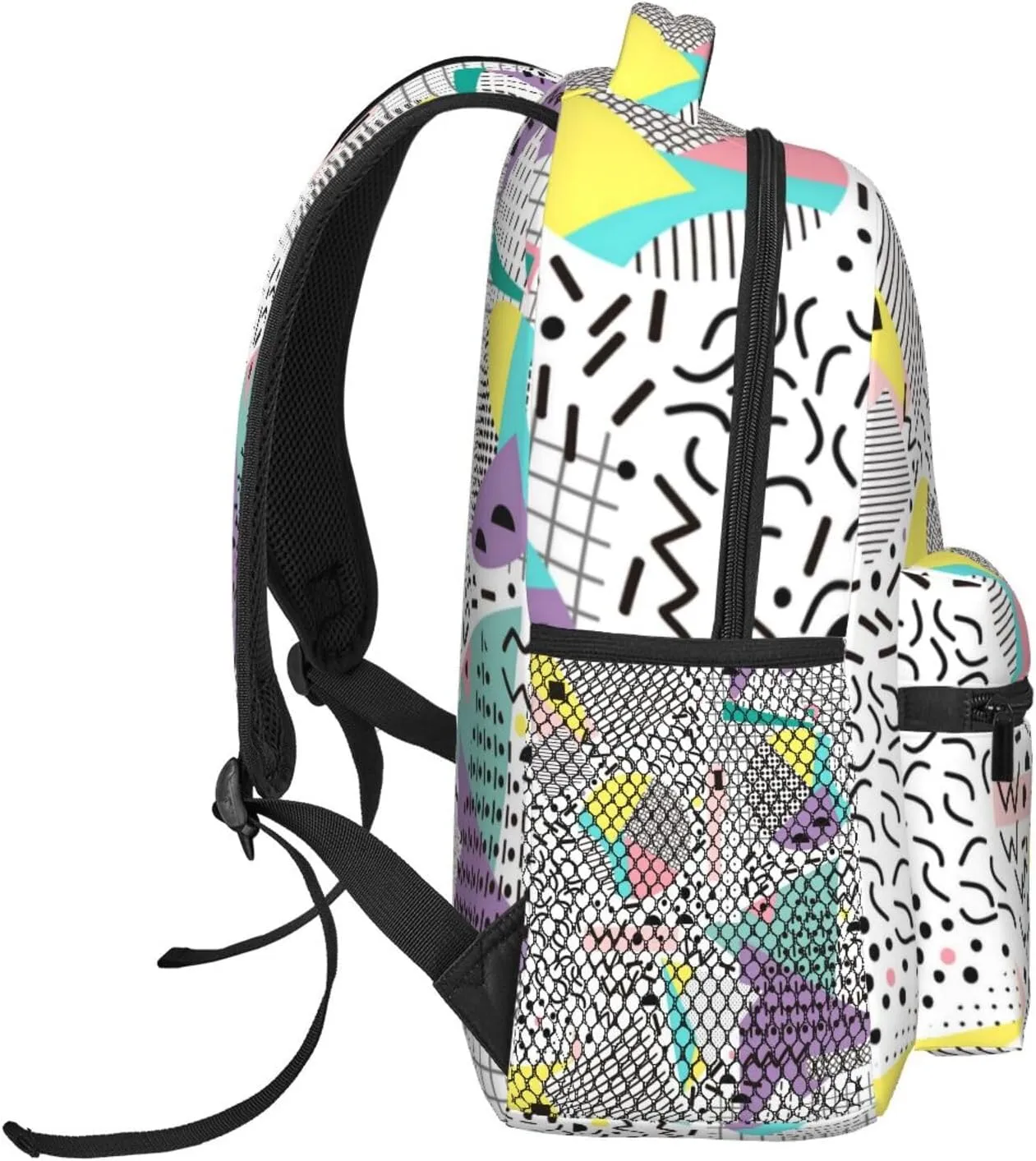 Funny 80S 90S Pattern Backpack Casual Hiking Camping Travel Backpacks Lightweight Daypack Bag Women Men Bookbag
