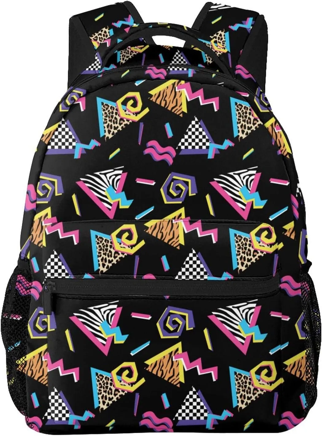 Funny 80S 90S Pattern Backpack Casual Hiking Camping Travel Backpacks Lightweight Daypack Bag Women Men Bookbag